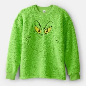 Hanna Andersson Fuzzy Grinch Sweatshirt Sz 120cm